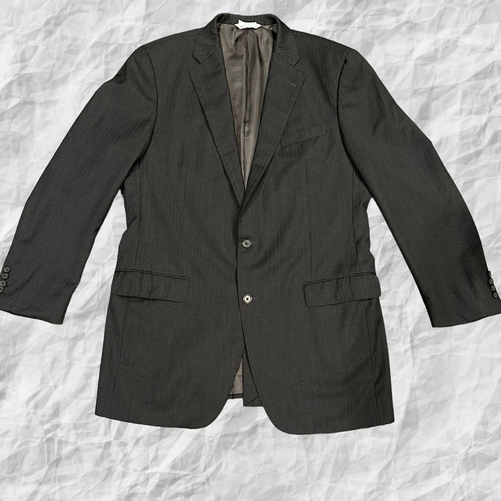 SAMUELSOHN Mens SB Gable Blazer Black Pinstripe ‎ Super 110's WOOL 46L